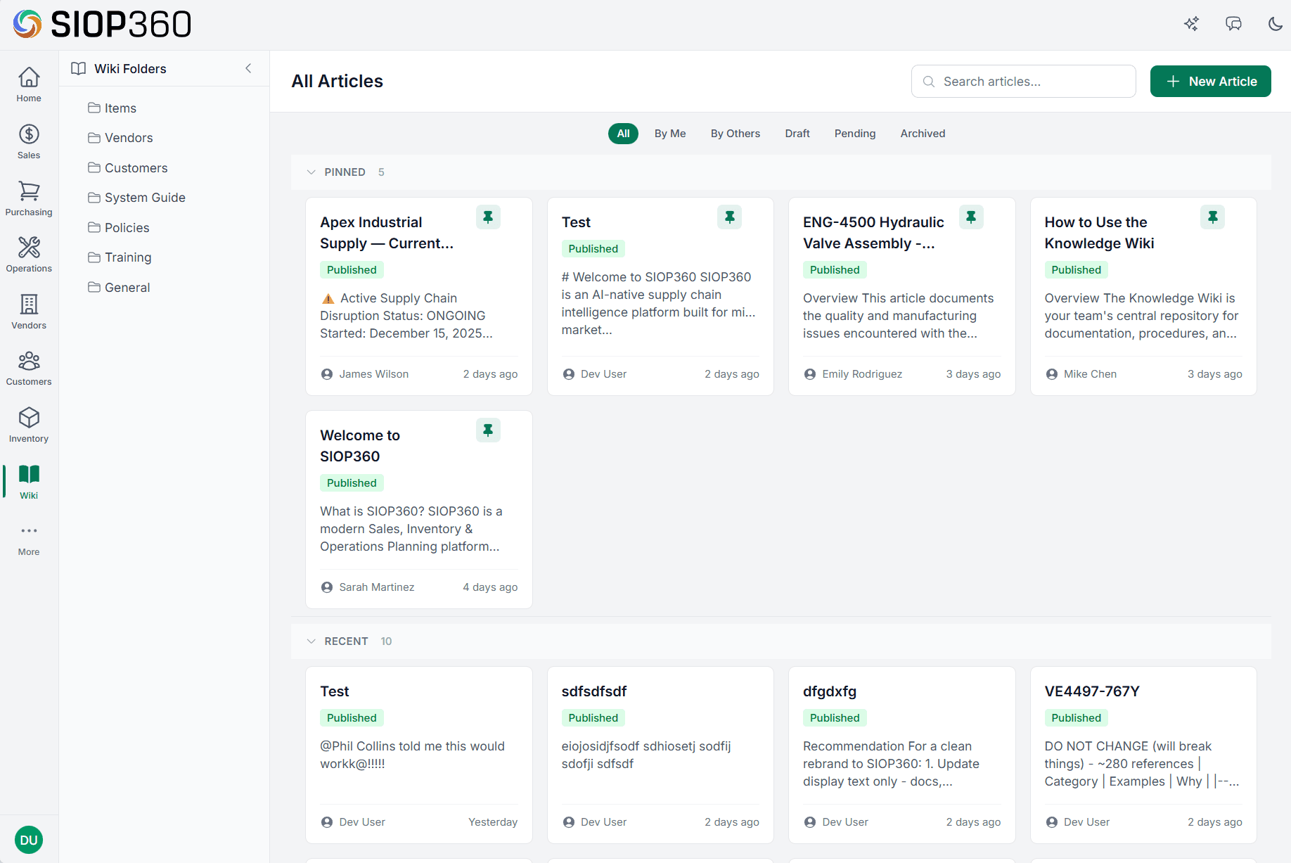 Wiki & Knowledge Base screenshot