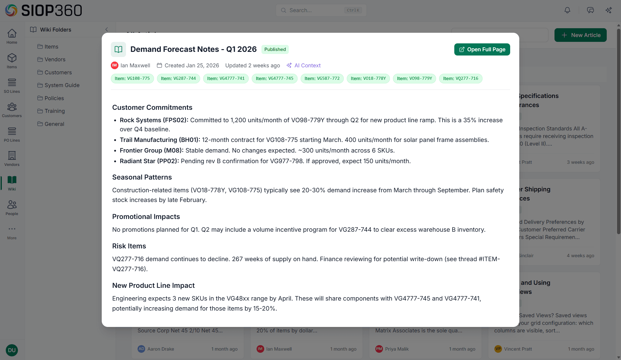Wiki & Knowledge Base screenshot